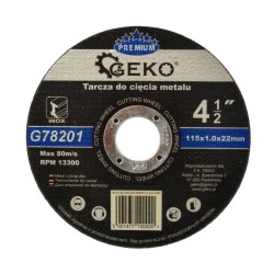 Rezací kotúč na oceľ, nehrdzavejúca oceľ, 115x1,0x22mm GEKO PREMIUM Rezací kotúč na oceľ, nehrdzavejúca oceľ, 115x1,0x22mm GEKO PREMIUM