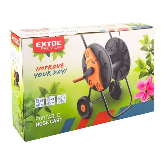 Vozík na hadicu, 1/2" x 60m, ABS, kov EXTOL PREMIUM Vozík na hadicu, 1/2" x 60m, ABS, kov EXTOL PREMIUM