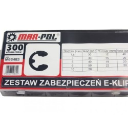 Poistný krúžok Seger (E-KLIP), sada 300ks MAR-POL Poistný krúžok Seger (E-KLIP), sada 300ks MAR-POL