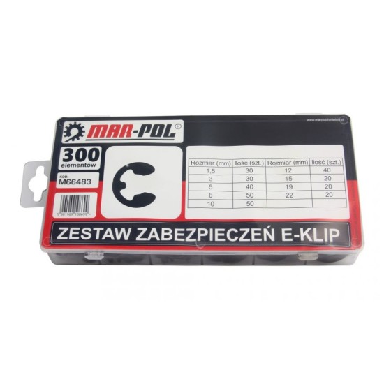 Poistný krúžok Seger (E-KLIP), sada 300ks MAR-POL