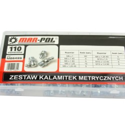 Mazacia vsuvka (metrický závit), sada 110ks MAR-POL Mazacia vsuvka (metrický závit), sada 110ks MAR-POL