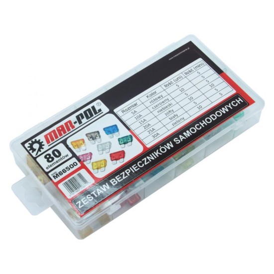 Automobilové poistky (štandardné, mini), sada 80ks MAR-POL Automobilové poistky (štandardné, mini), sada 80ks MAR-POL