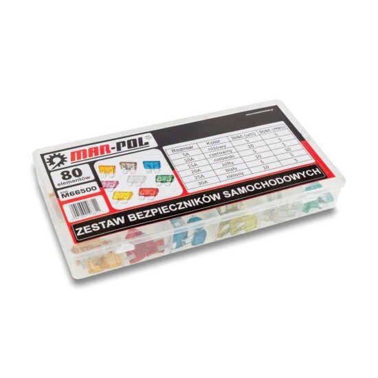 Automobilové poistky (štandardné, mini), sada 80ks MAR-POL Automobilové poistky (štandardné, mini), sada 80ks MAR-POL