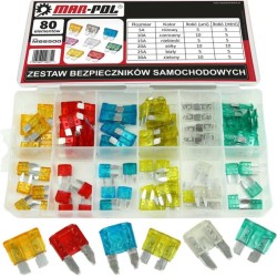 Automobilové poistky (štandardné, mini), sada 80ks MAR-POL Automobilové poistky (štandardné, mini), sada 80ks MAR-POL