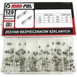 Sklenená poistka, sada 120ks, 5x30mm MAR-POL Sklenená poistka, sada 120ks, 5x30mm MAR-POL