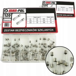 Sklenená poistka, sada 120ks, 5x30mm MAR-POL Sklenená poistka, sada 120ks, 5x30mm MAR-POL