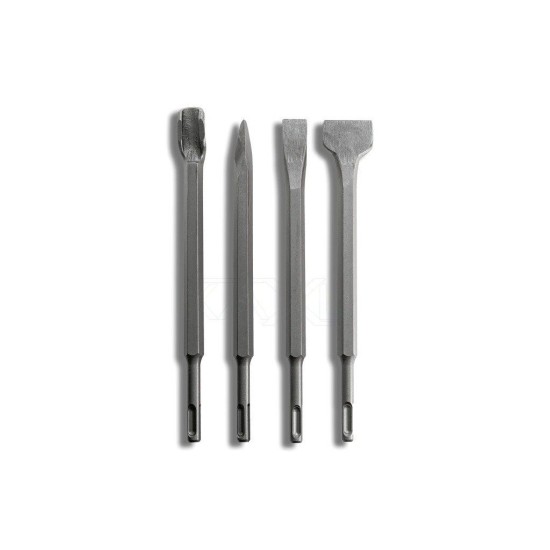 Sekáče SDS PLUS, sada 4ks, 250mm, ploché 20mm, ploché 40mm, špicaté, drážkovanie, MAR-POL