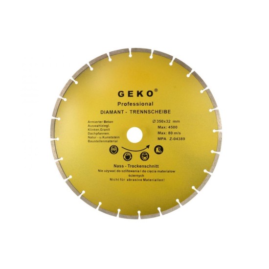 Segmentový diamantový rezací kotúč 350x32mm GEKO Segmentový diamantový rezací kotúč 350x32mm GEKO