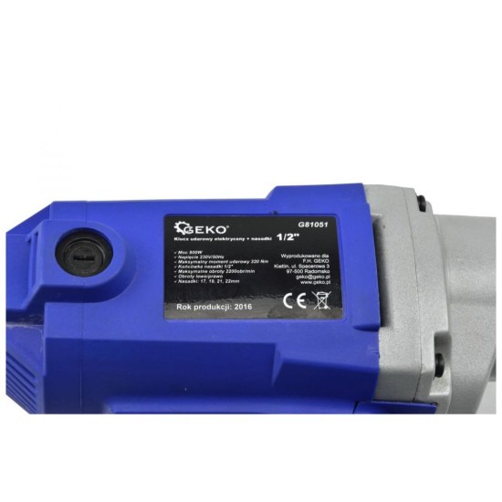 Elektrický rázový uťahovák 1/2" 320Nm GEKO Elektrický rázový uťahovák 1/2" 320Nm GEKO