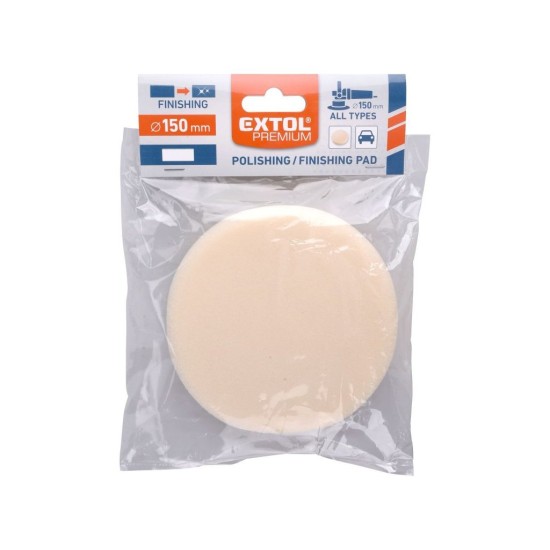 Penový leštiaci kotúč, T20, biely, ∅150x30mm, suchý zips EXTOL PREMIUM Penový leštiaci kotúč, T20, biely, ∅150x30mm, suchý zips EXTOL PREMIUM