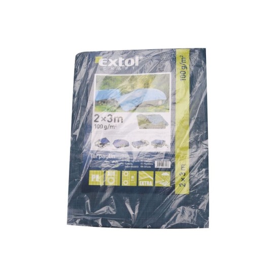 PE vodotesná plachta stredne hrubá 100g/m2, 2x3m, PE EXTOL CRAFT