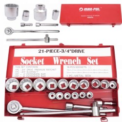 Sada nástrčných kľúčov 3/4" 21 kusov 19-50mm MAR-POL