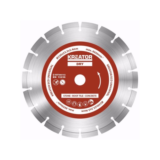 KRT080102 Diamantový segmentový kotúč 230mm UNIVERZÁLNY 3ks set KREATOR