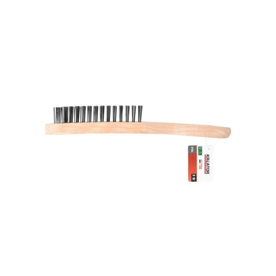 Ocelový kartáč 4řadový, dřevěný - KREATOR