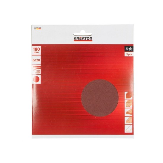 KRT231557 5x brúsny papier 180 mm G120 KREATOR KRT231557 5x brúsny papier 180 mm G120 KREATOR
