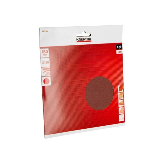 KRT231557 5x brúsny papier 180 mm G120 KREATOR KRT231557 5x brúsny papier 180 mm G120 KREATOR