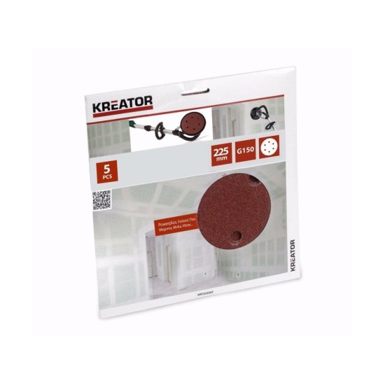 KRT232007 5ks brúsny kotúč 225 mm G150 KREATOR KRT232007 5ks brúsny kotúč 225 mm G150 KREATOR