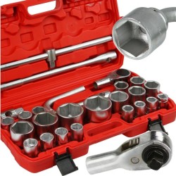 Sada nástrčných súprav 3/4" a 1" 26ks 21-65mm, 6-bodová, MAR-POL Sada nástrčných súprav 3/4" a 1" 26ks 21-65mm, 6-bodová, MAR-POL