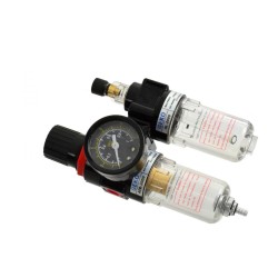 Regulátor tlaku s filtrom a manometrom a priamym manometrom olej 1/4" GEKO Regulátor tlaku s filtrom a manometrom a priamym manometrom olej 1/4" GEKO