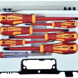 Elektrikárske skrutkovače s testerom, sada 7ks, 3x(-), 3x(PH), CrV EXTOL PREMIUM