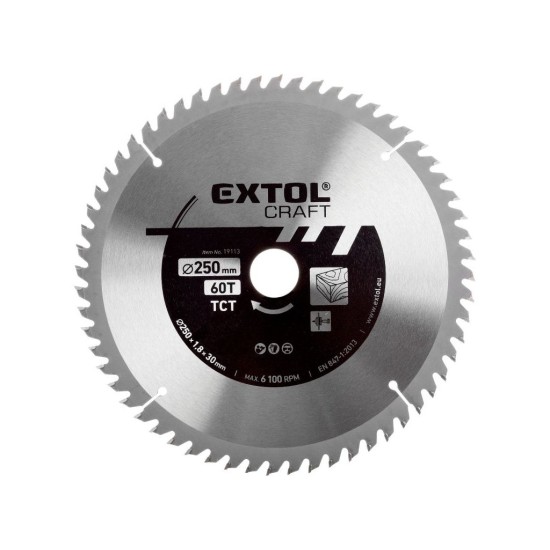 Pílový kotúč s karbidovými kotúčmi, 250x1,8x30mm EXTOL CRAFT