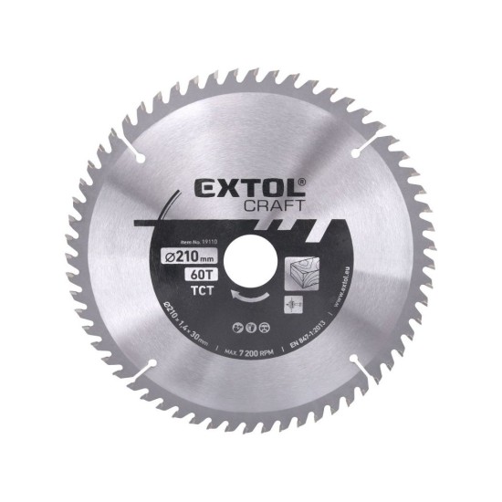 Pílový kotúč s karbidovými kotúčmi, 210x1,4x30mm EXTOL CRAFT