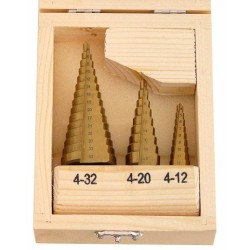 HSS stupňovitá vŕtačka, sada 3ks, 4-32mm, 4-20mm, 4-12mm GEKO HSS stupňovitá vŕtačka, sada 3ks, 4-32mm, 4-20mm, 4-12mm GEKO