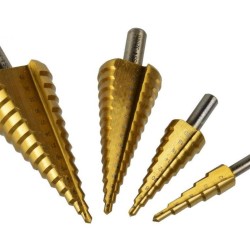 HSS stupňovitá vŕtačka, sada 4ks, 4-39mm, 4-32mm, 4-20mm, 4-12mm GEKO