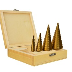 HSS stupňovitá vŕtačka, sada 4ks, 4-39mm, 4-32mm, 4-20mm, 4-12mm GEKO HSS stupňovitá vŕtačka, sada 4ks, 4-39mm, 4-32mm, 4-20mm, 4-12mm GEKO