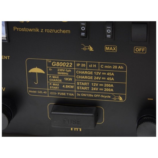 Nabíjačka autobatérií 400Ah, 12/24V, 45A GEKO, ŠTARTOVACIA FUNKCIA, s diaľkovým ovládaním