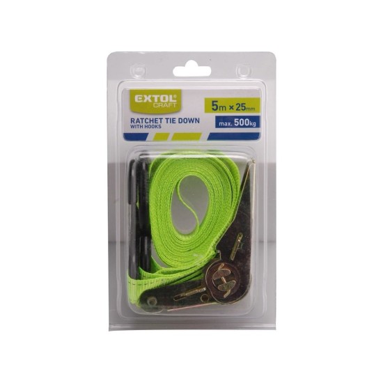 Račňový remienok s háčikmi, 5m x 25mm, max. 500kg EXTOL CRAFT