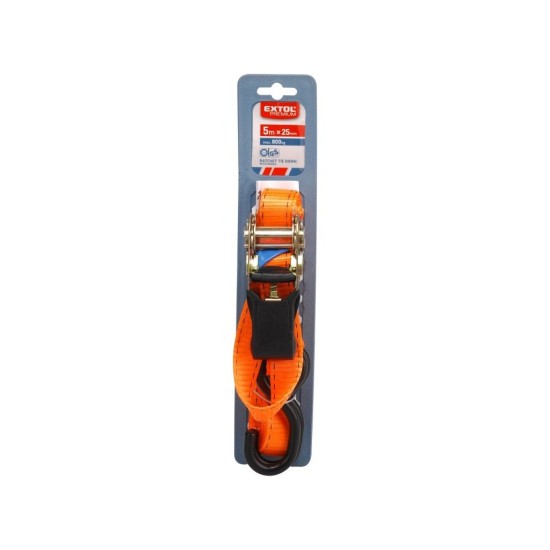 Račňový remienok s háčikmi, 5m x 25mm, max. 800kg EXTOL PREMIUM Račňový remienok s háčikmi, 5m x 25mm, max. 800kg EXTOL PREMIUM