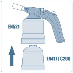 Horák s piezoelektrickým zapaľovaním pre prepichovacie kazety EXTOL PREMIUM