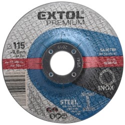 Rezací kotúč na oceľ/nehrdzavejúcu oceľ, 115x0,8x22,2mm EXTOL PREMIUM Rezací kotúč na oceľ/nehrdzavejúcu oceľ, 115x0,8x22,2mm EXTOL PREMIUM