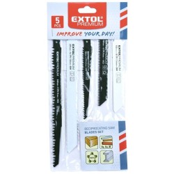 Pílové listy do chvostovej píly - mix listov, sada 5 ks, HCS, BIM EXTOL PREMIUM Pílové listy do chvostovej píly - mix listov, sada 5 ks, HCS, BIM EXTOL PREMIUM