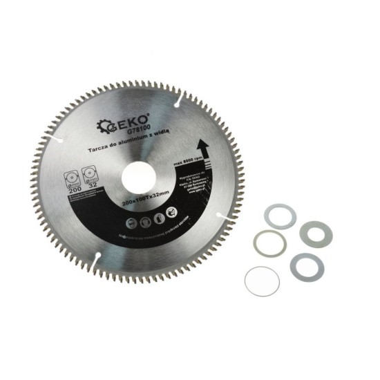 Rezací kotúč na hliník + redukcia, 200x32 mm 100T, GEKO Rezací kotúč na hliník + redukcia, 200x32 mm 100T, GEKO