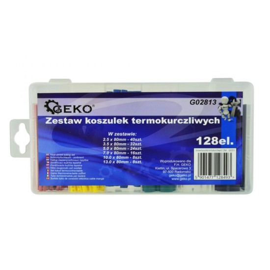 Zmršťovacia bužírka, sada 128ks GEKO Zmršťovacia bužírka, sada 128ks GEKO