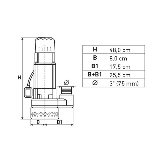 Ponorné čerpadlo, 750W, 39000l/h EXTOL PREMIUM