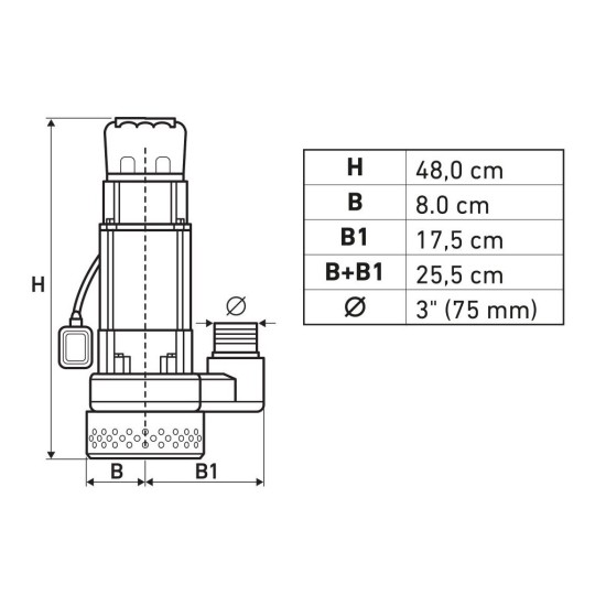 Ponorné čerpadlo, 750W, 39000l/h EXTOL PREMIUM