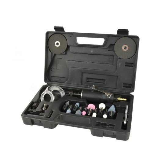 Pneumatická rovná brúska s príslušenstvom 21ks GEKO