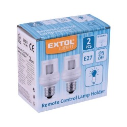 Objímka žiarovky na diaľkové ovládanie, 2ks, E27, 30m EXTOL LIGHT Objímka žiarovky na diaľkové ovládanie, 2ks, E27, 30m EXTOL LIGHT