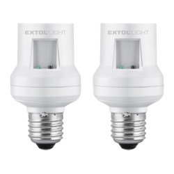 Objímka žiarovky na diaľkové ovládanie, 2ks, E27, 30m EXTOL LIGHT