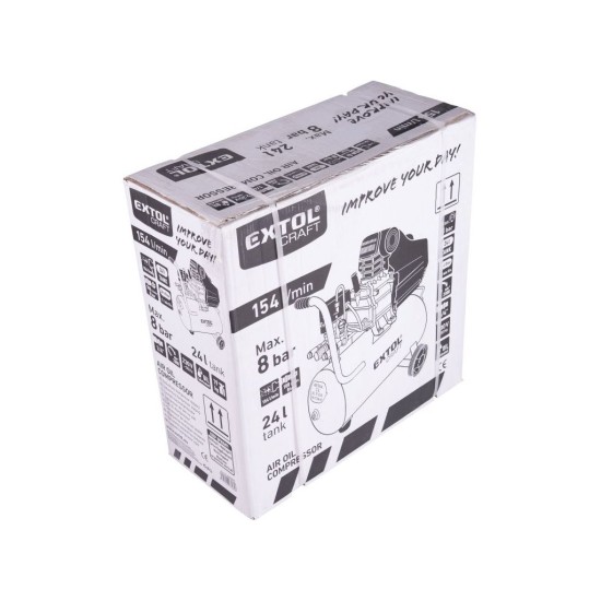 Olejový kompresor 24l, 8bar EXTOL CRAFT