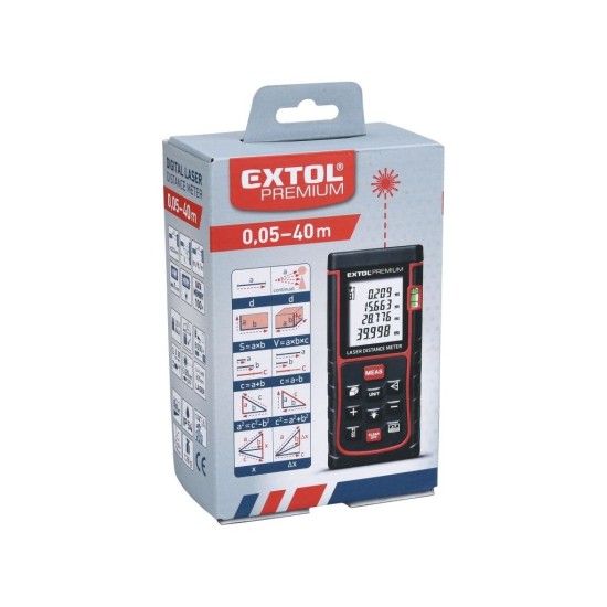 Digitálny laserový merací prístroj, 0,05-40 m EXTOL PREMIUM Digitálny laserový merací prístroj, 0,05-40 m EXTOL PREMIUM