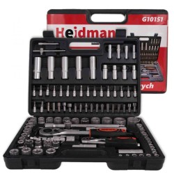 Sada nástrčných sietí 108ks, 1/2", 1/4", CrV oceľ HEIDMANN