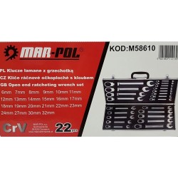 Račňové kľúče s kĺbom 22ks 6-32mm MAR-POL Račňové kľúče s kĺbom 22ks 6-32mm MAR-POL