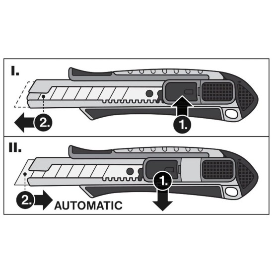 Odlamovací nôž s výstuhou, 18mm FORTUM Odlamovací nôž s výstuhou, 18mm FORTUM