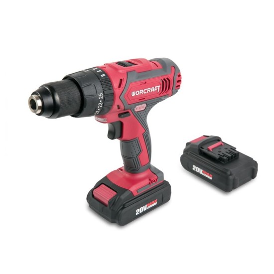 Akumulátorová príklepová vŕtačka WORCRAFT, 2xLi-Ion 20V/2,0Ah (CD-20LiH) Akumulátorová príklepová vŕtačka WORCRAFT, 2xLi-Ion 20V/2,0Ah (CD-20LiH)