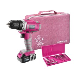 Aku vrtací šroubovák 12V, 1x1,3Ah Li-Ion, růžový v tašce EXTOL LADY Aku vrtací šroubovák 12V, 1x1,3Ah Li-Ion, růžový v tašce EXTOL LADY