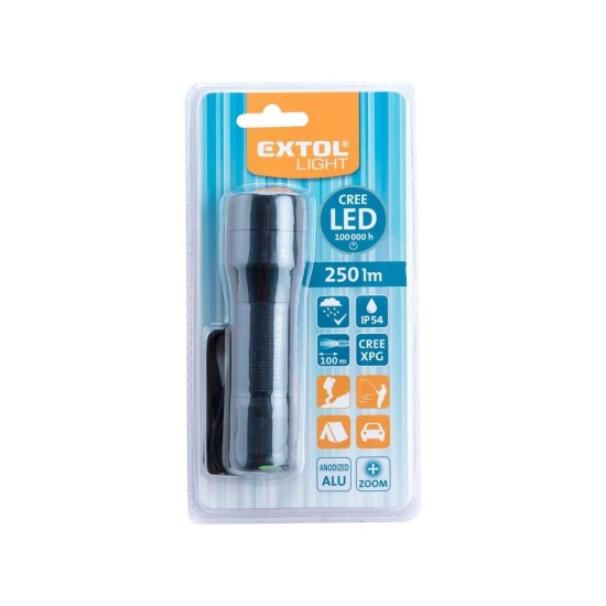 Svietidlo 250lm CREE XPG, zoom EXTOL LIGHT